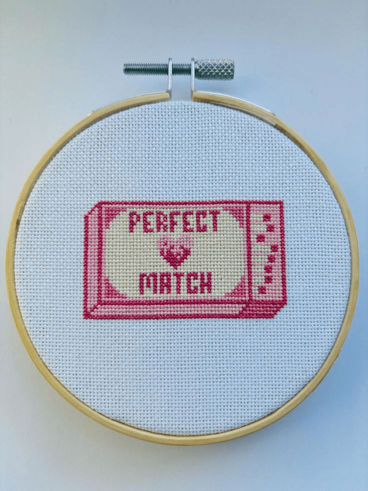 Finished cross stitch piece