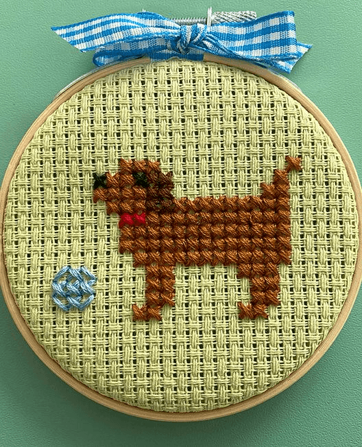 Cross stitch workshop at the studio